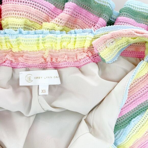 COREY‎ LYNN CALTER NWT XS Pastel Ribbon Band Nova Dress MIDI Cottagecore - Picture 8 of 10